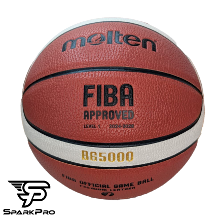 Balón de baloncesto Molten BG5000 de cuero genuino, tamaño oficial para competencias