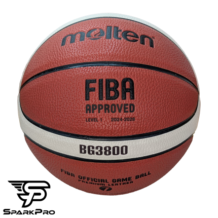 Balón de baloncesto Molten BG3800 color marrón, tamaño oficial para interiores y exteriores