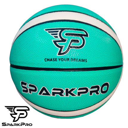 balón de baloncesto SPARKPRO turquesa y blanco tamaño 7