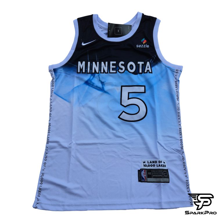 Camiseta NBA Minnesota Timberwolves Anthony Edwards #5 blanca y azul