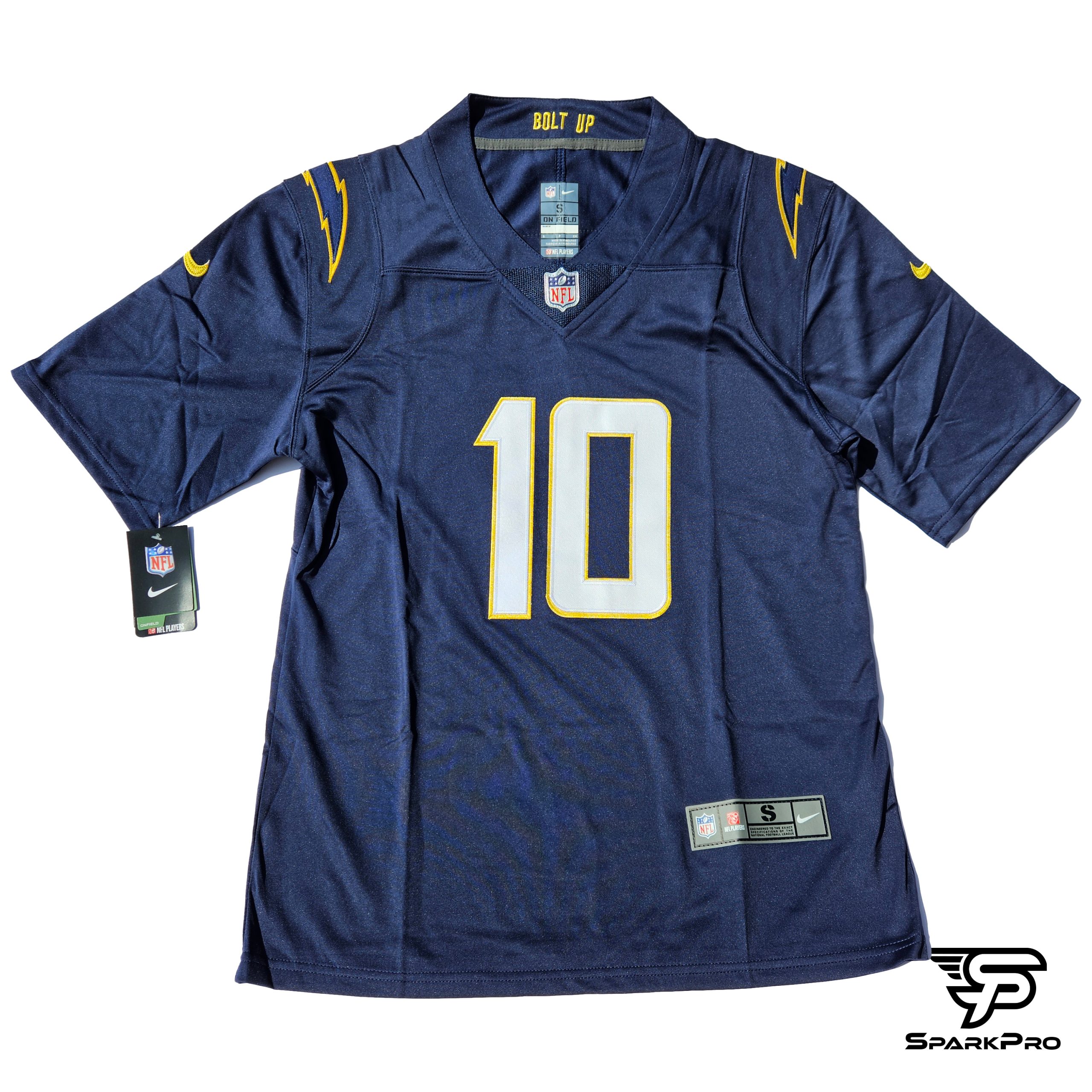 camiseta-nfl-chargers-justin-herbert-10 Camiseta NFL Los Angeles Chargers Justin Herbert #10 Hombre Azul Marino