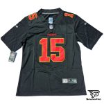 Camiseta NFL Kansas City Chiefs Patrick Mahomes #15 hombre negra