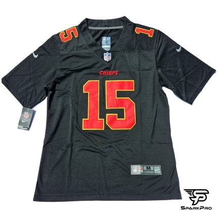 Camiseta NFL Kansas City Chiefs Patrick Mahomes #15 hombre negra