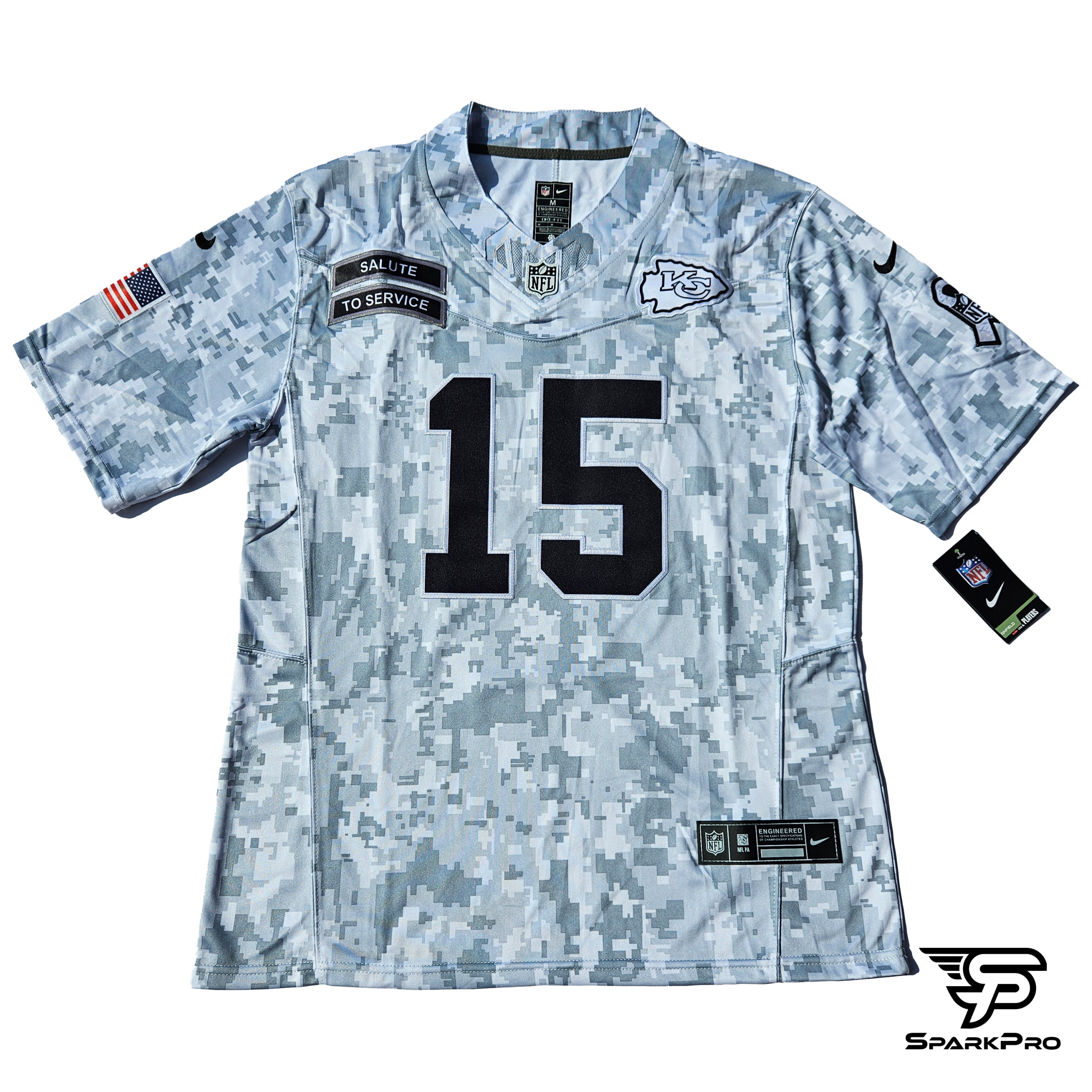 Camiseta Kansas City Chiefs Mahomes #15 Camuflaje Camiseta NFL Kansas City Chiefs Patrick Mahomes #15 Edición Camuflaje Salute to Service