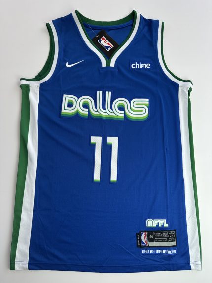 Camiseta NBA Dallas Mavericks Kyrie Irving #11 City Edition azul vista frontal