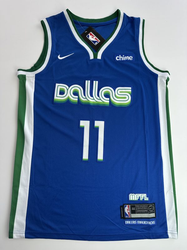 Camiseta NBA Dallas Mavericks Kyrie Irving #11 City Edition azul vista frontal