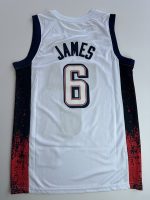Camiseta USA Basketball LeBron James #6 blanca vista posterior