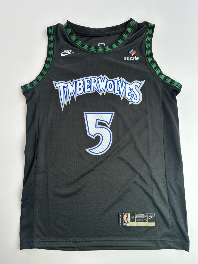 Camiseta NBA Minnesota Timberwolves Anthony Edwards #5 negra City Edition vista frontal