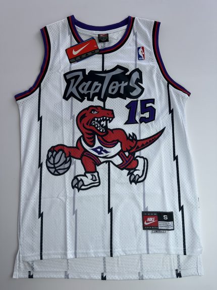 Camiseta NBA Toronto Raptors Vince Carter #15 blanca retro vista frontal
