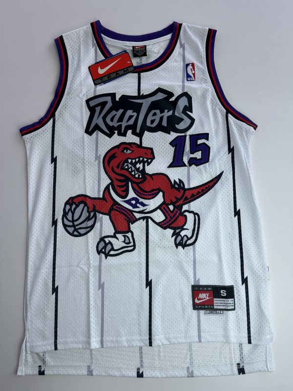 Camiseta NBA Toronto Raptors Vince Carter #15 blanca retro vista frontal