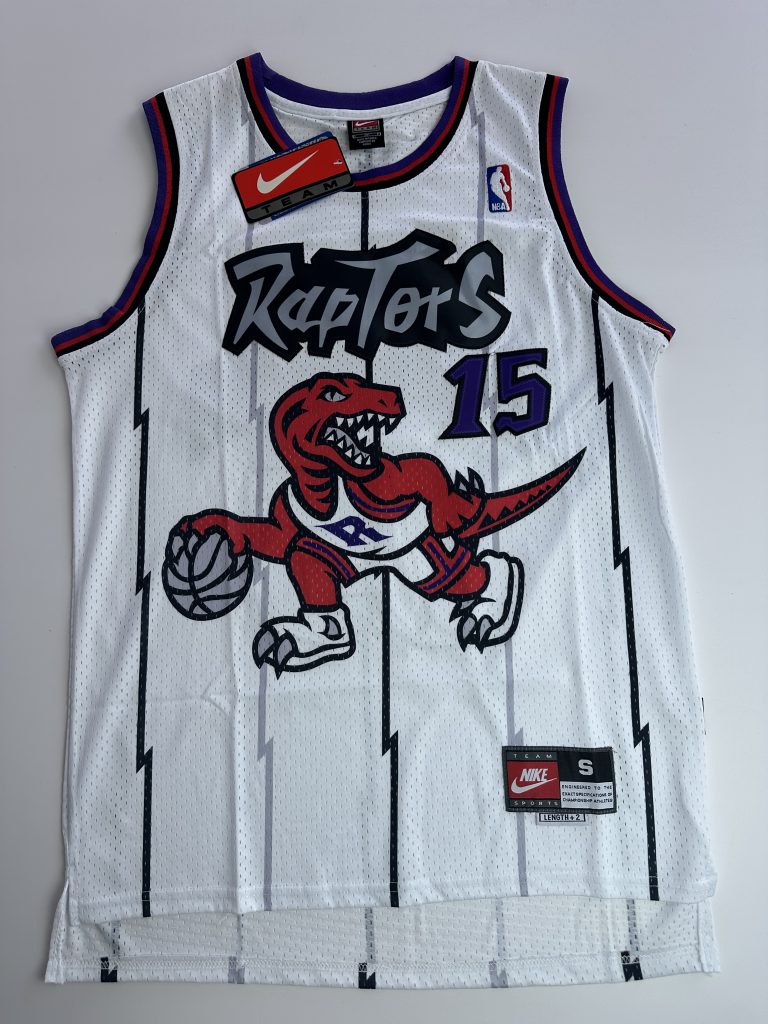Camiseta NBA Toronto Raptors Vince Carter #15 blanca retro vista frontal