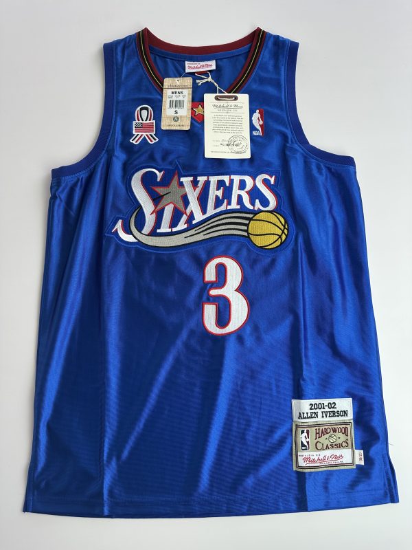 Camiseta Philadelphia 76ers Allen Iverson #3 azul vista frontal