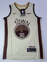 Camiseta NBA Golden State Warriors Stephen Curry #30 The Town color crema vista frontal