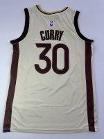 Camiseta NBA Golden State Warriors Stephen Curry #30 The Town color crema vista posterior