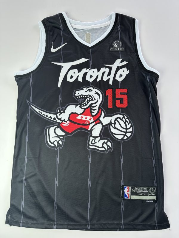 Camiseta NBA Toronto Raptors Vince Carter #15 City Edition negra vista frontal
