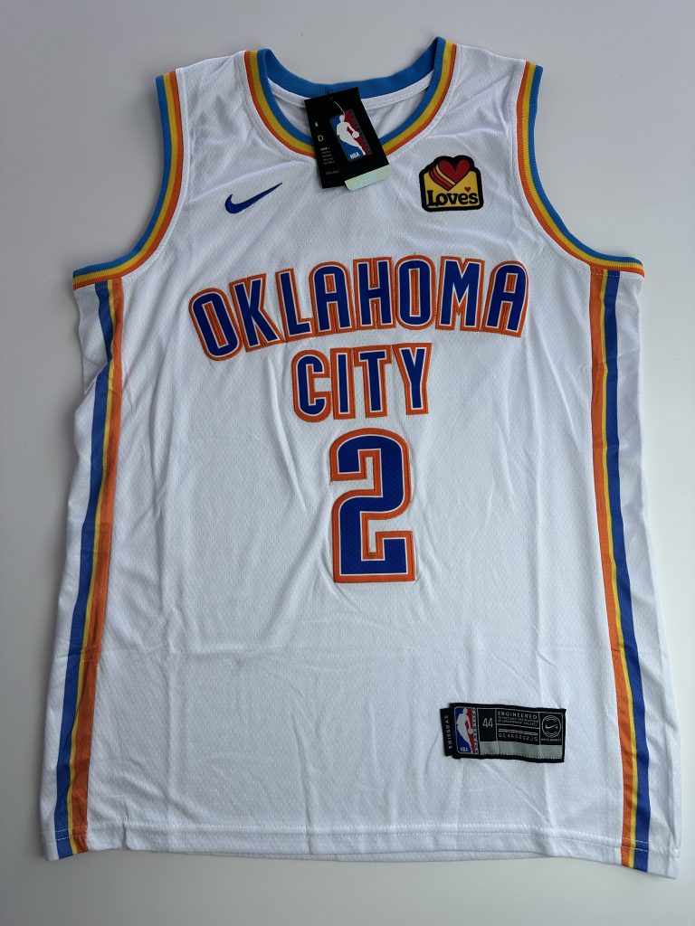 Camiseta NBA Oklahoma City Thunder Shai Gilgeous-Alexander #2 blanca City Edition vista frontal