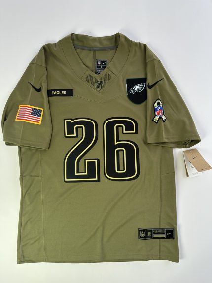 Camiseta NFL Philadelphia Eagles Saquon Barkley #26 Salute to Service vista frontal
