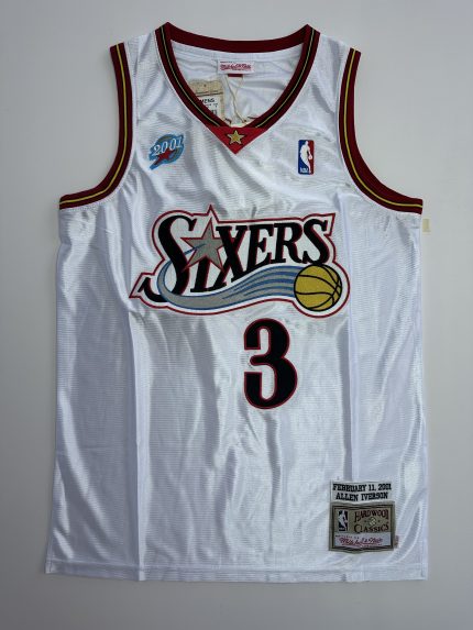 Camiseta NBA Philadelphia 76ers Allen Iverson #3 blanca vista frontal