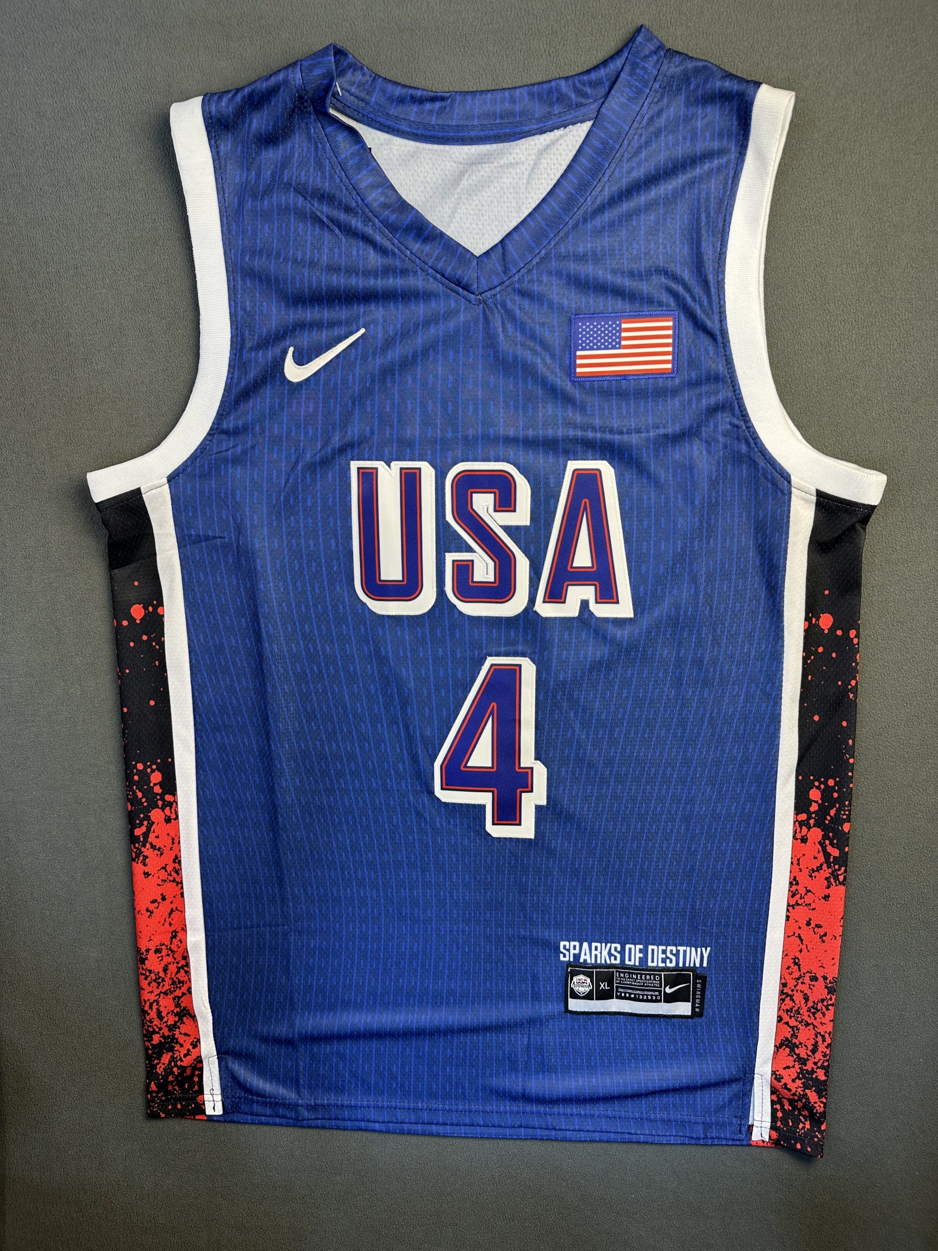 Camiseta Usa Curry #4 Nike Azul - Vista frontal