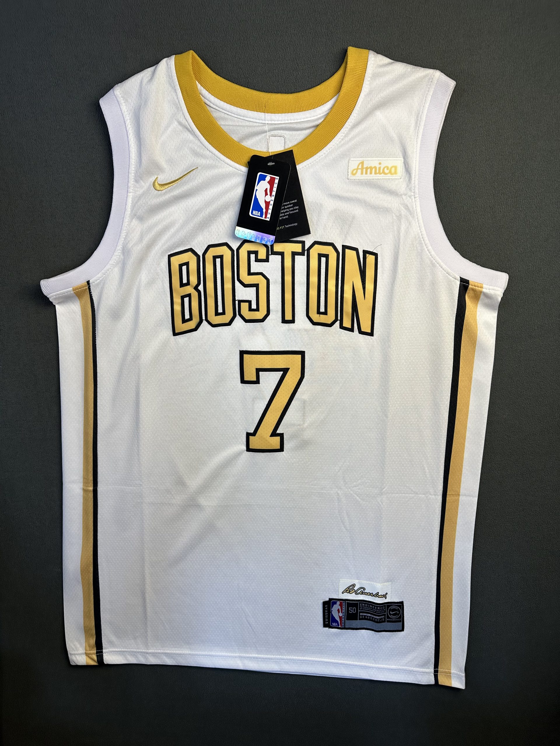 Camiseta Boston Brown #7 Nike Blanco - Vista frontal