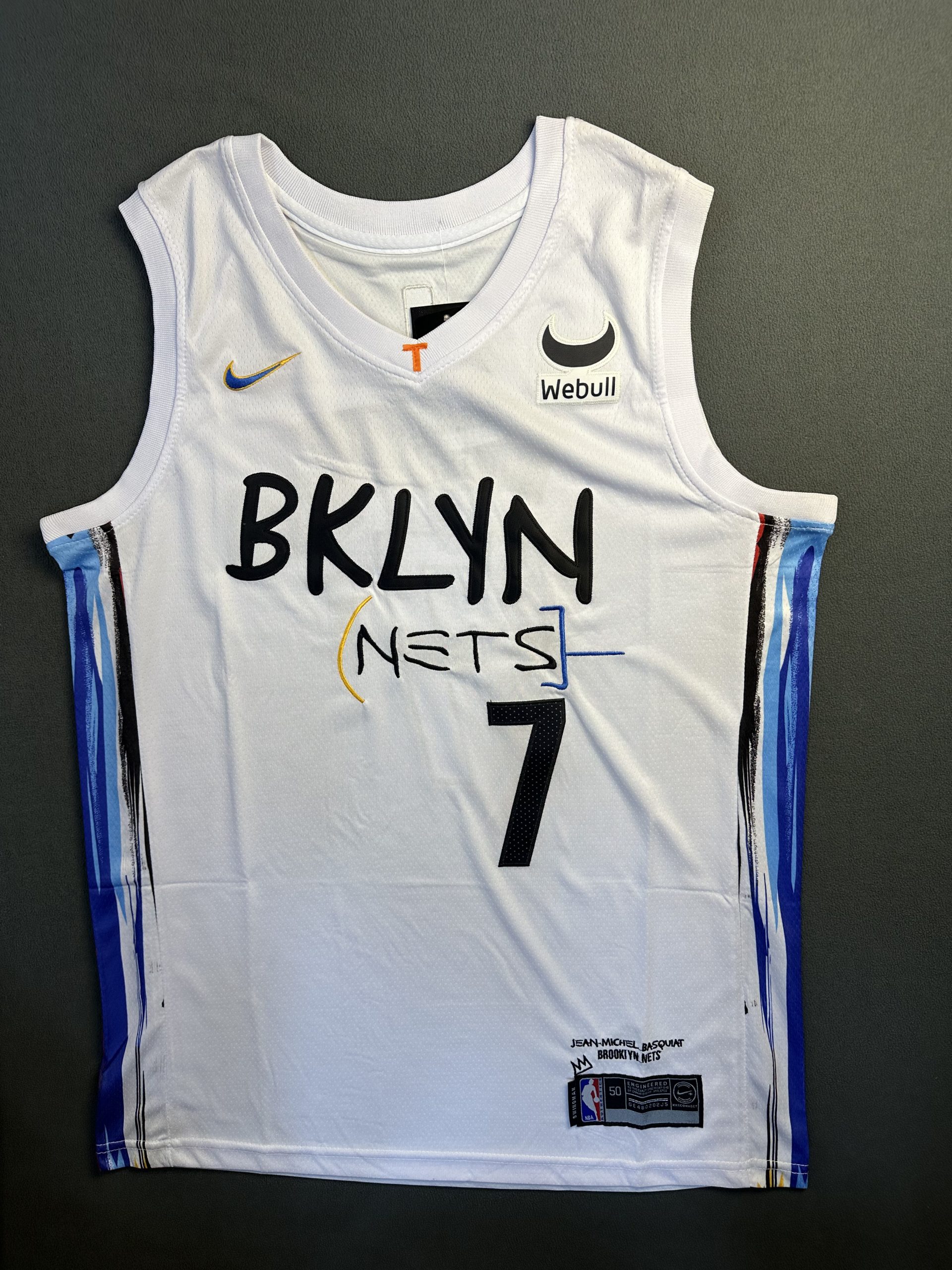Camiseta Brooklyn Nets Durant #7 Nike Blanco - Vista frontal