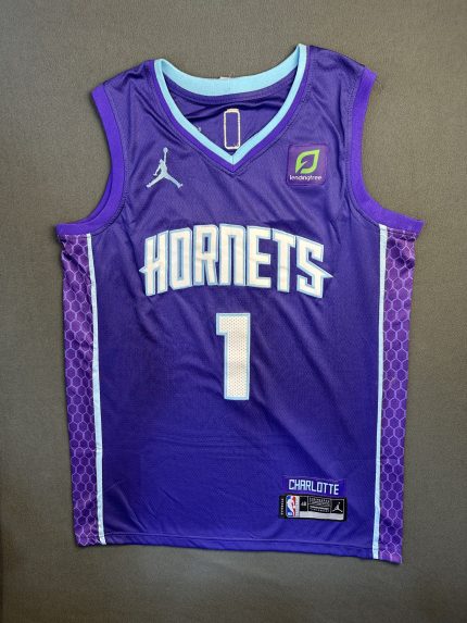 Camiseta Charlotte Hornets Ball #1 Jordan Morado
