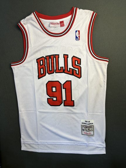 Camiseta Chicago Bulls Dennis Rodman #91 Mitchell & Ness Blanco