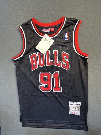 Camiseta Chicago Bulls Dennis Rodman #91 Mitchell & Ness Negro