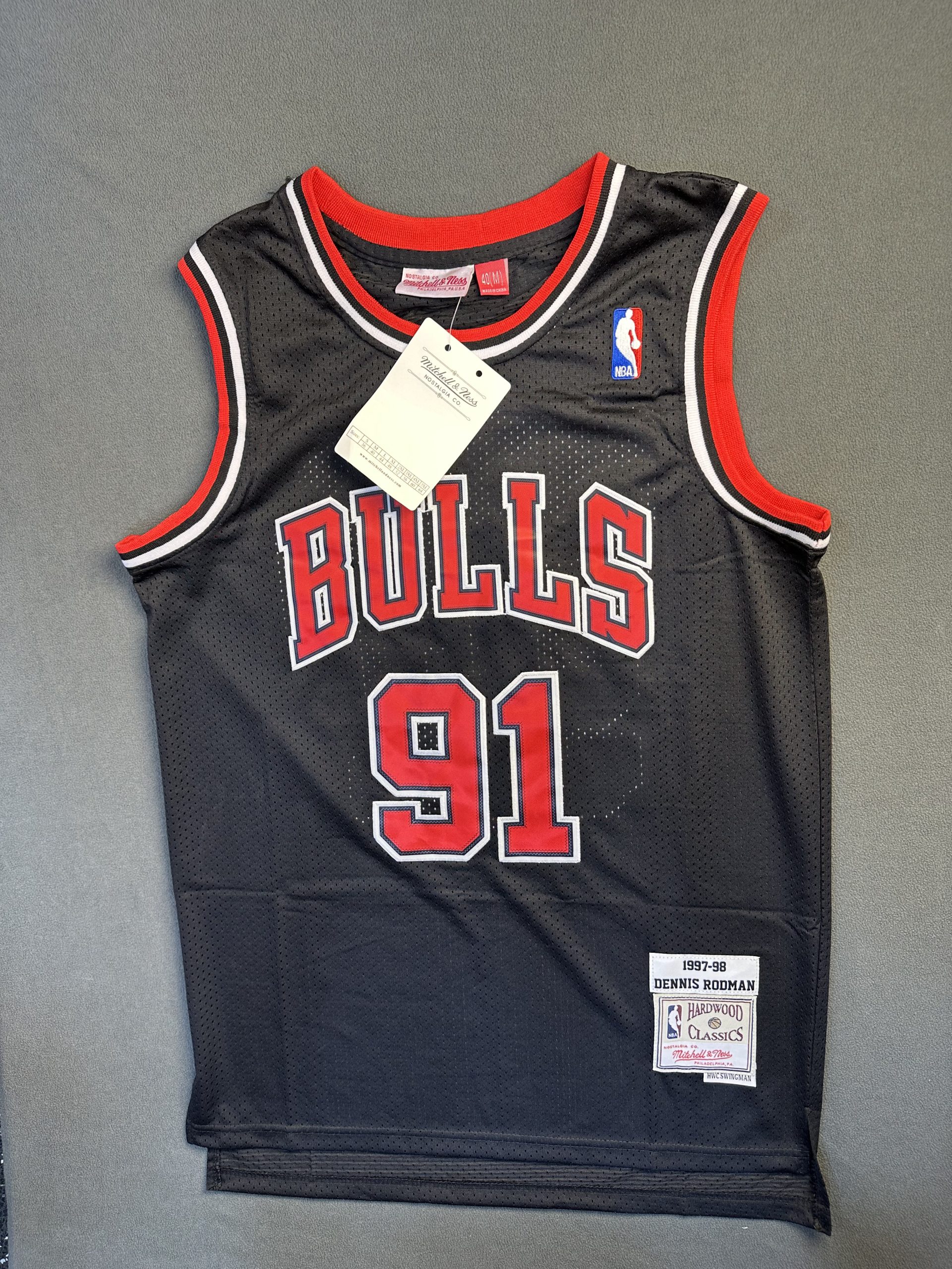 Camiseta Chicago Bulls Dennis Rodman #91 Mitchell & Ness Negro - Vista frontal