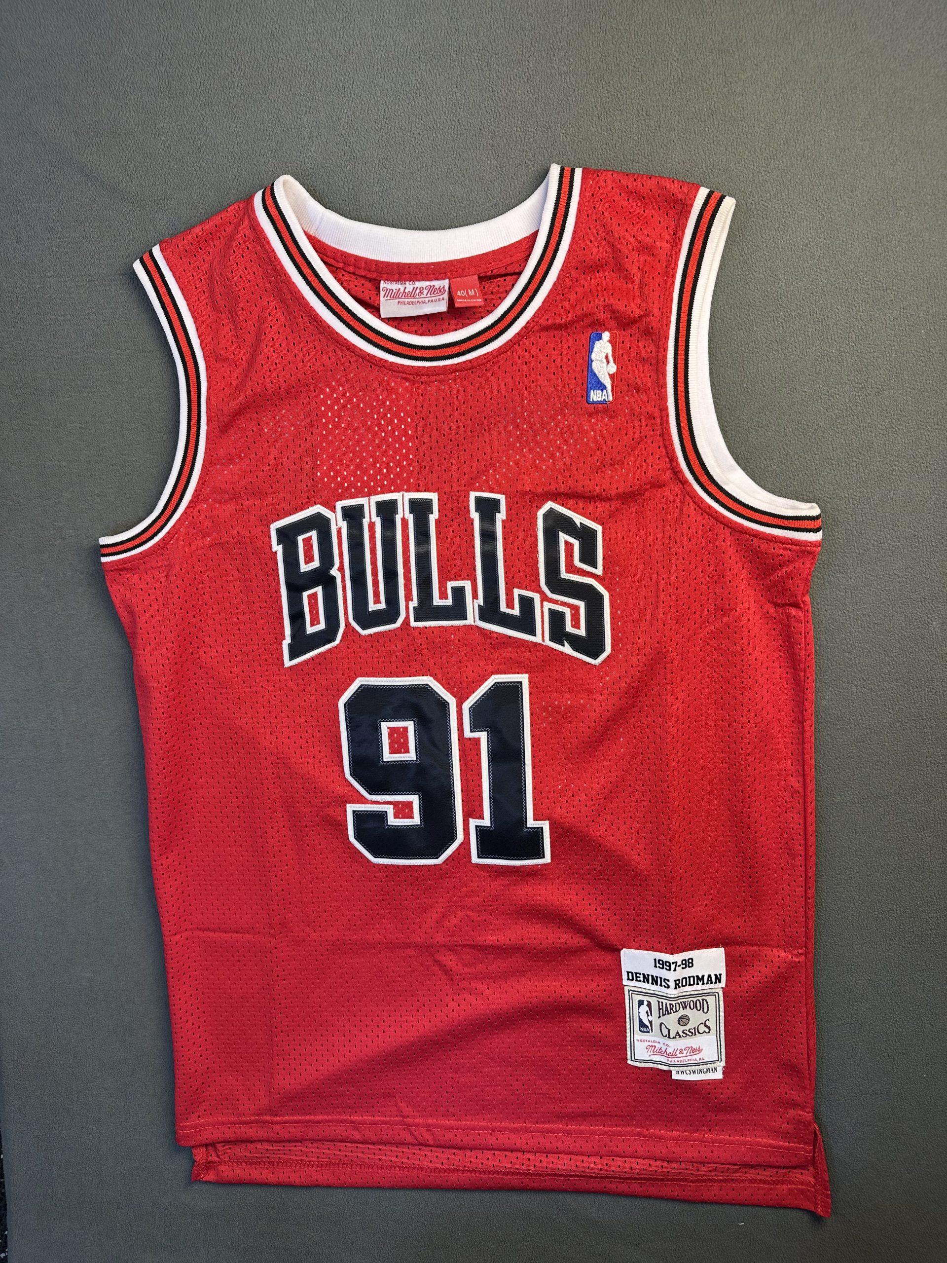 Camiseta Chicago Bulls Dennis Rodman #91 Mitchell & Ness Rojo - Vista frontal