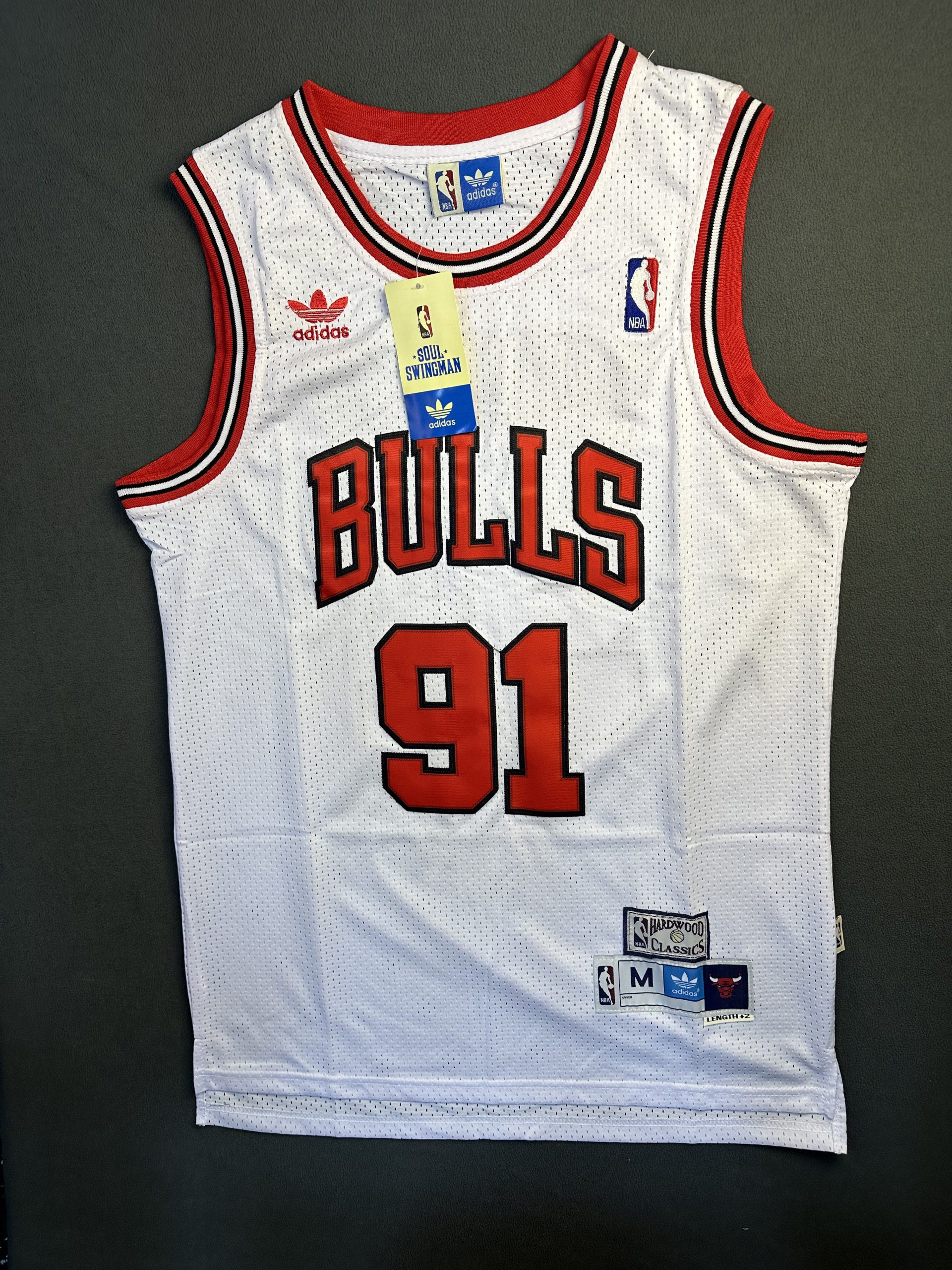 Camiseta Chicago Bulls Rodman #91 Adidas Blanco - Vista frontal
