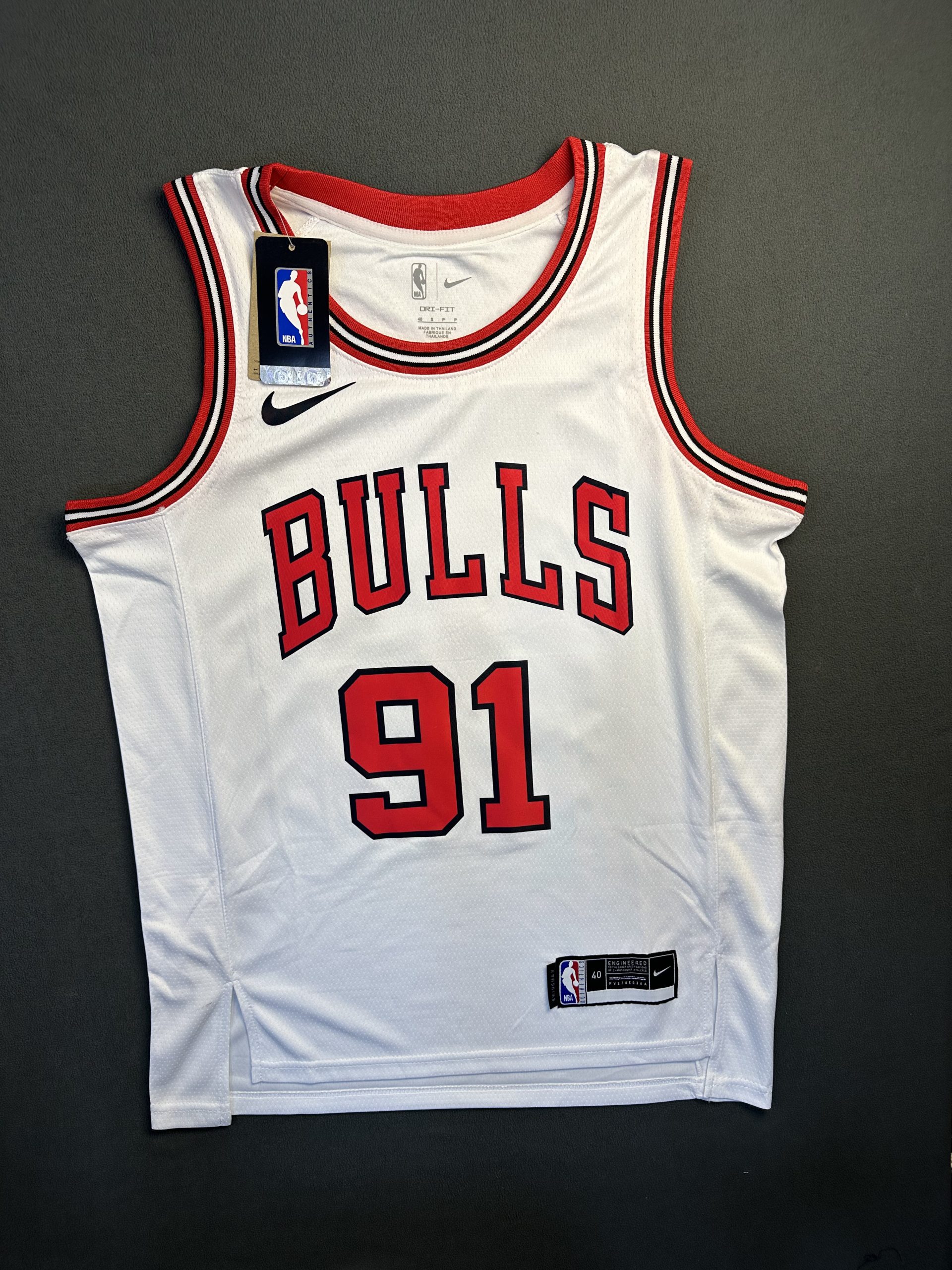 Camiseta Chicago Bulls Rodman #91 Nike Blanco - Vista frontal
