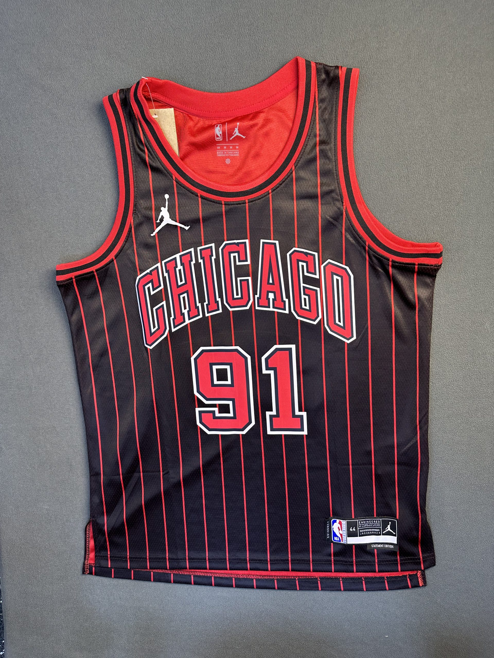 Camiseta Chicago Bulls Rodman #91 Jordan Negro - Vista frontal