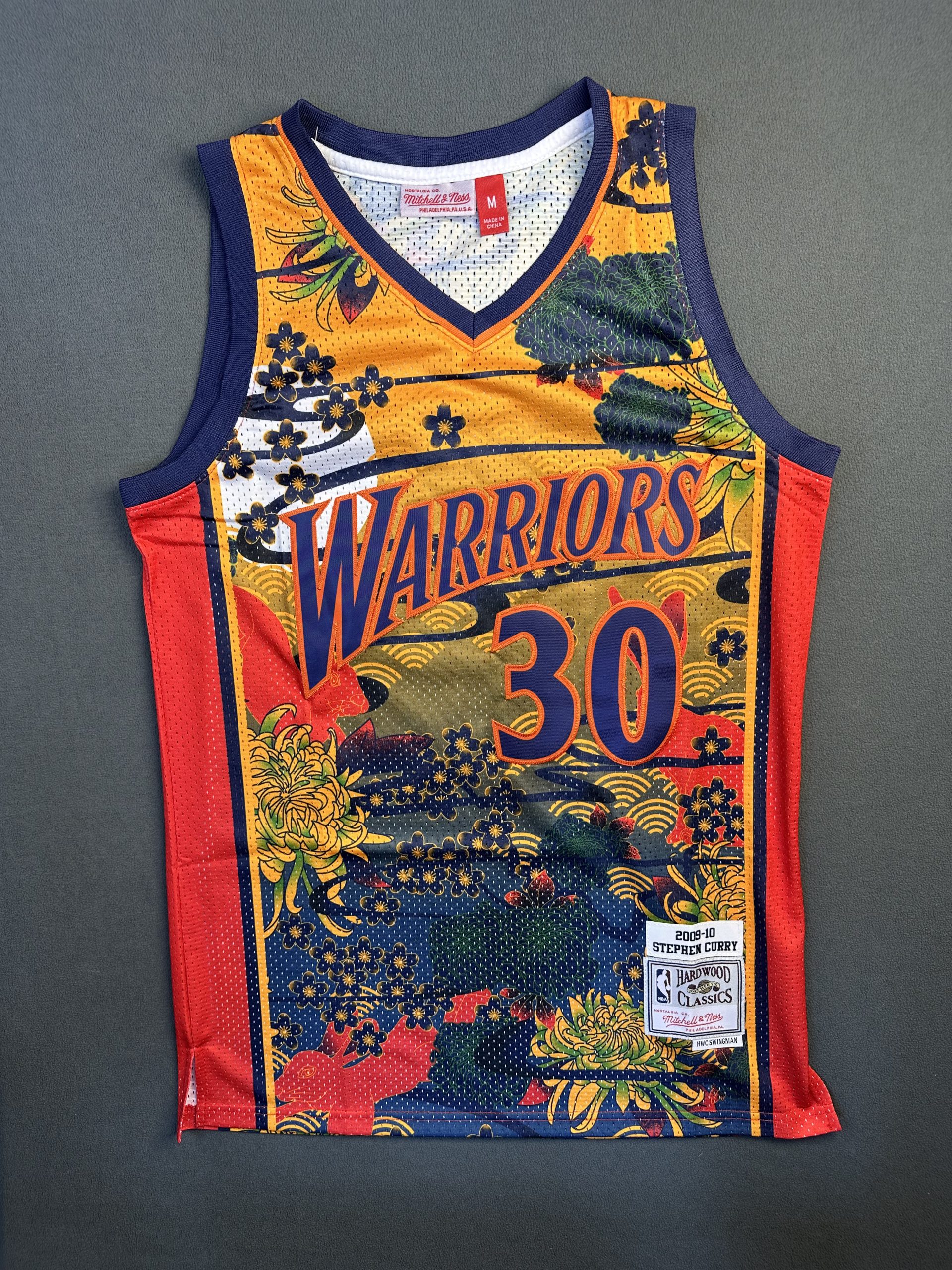 Camiseta Golden State Warriors Stephen Curry #30 Mitchell & Ness Amarillo - Vista frontal