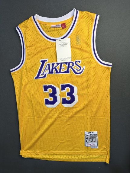 Camiseta Los Angeles Lakers Abdul-jabbar #33 Mitchell & Ness Amarillo