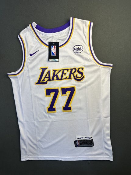 Camiseta Los Angeles Lakers Dončić #77 Nike Blanco