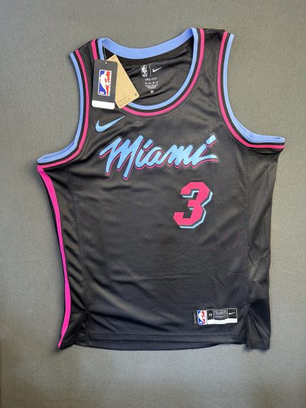 Camiseta Miami Heat Wade #3 Nike Negro