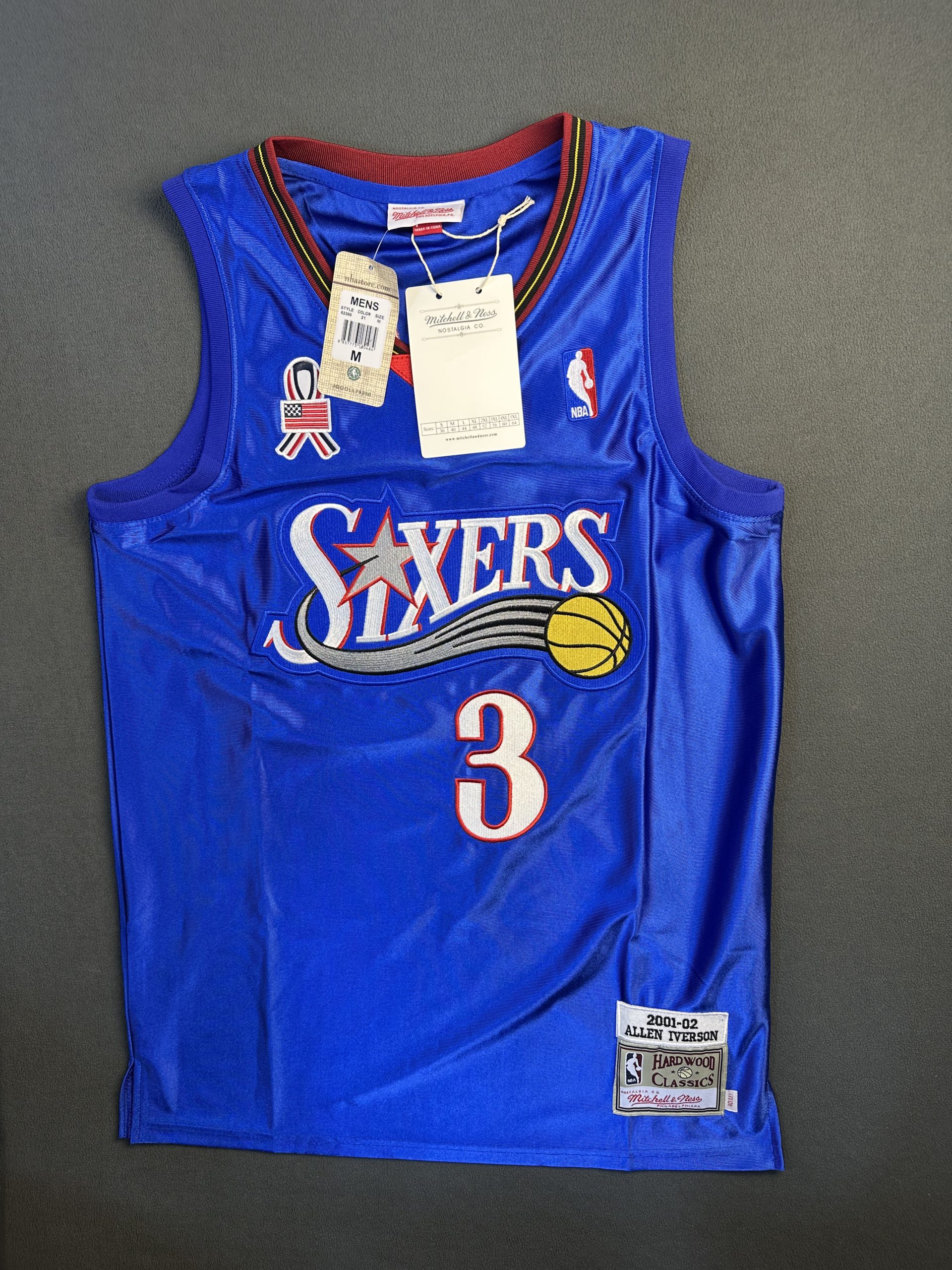 Camiseta Philadelphia 76ers Allen Iverson #3 Mitchell & Ness Azul - Vista frontal