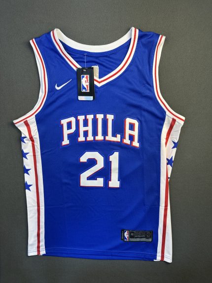 Camiseta Philadelphia 76ers Embiid #21 Nike Azul