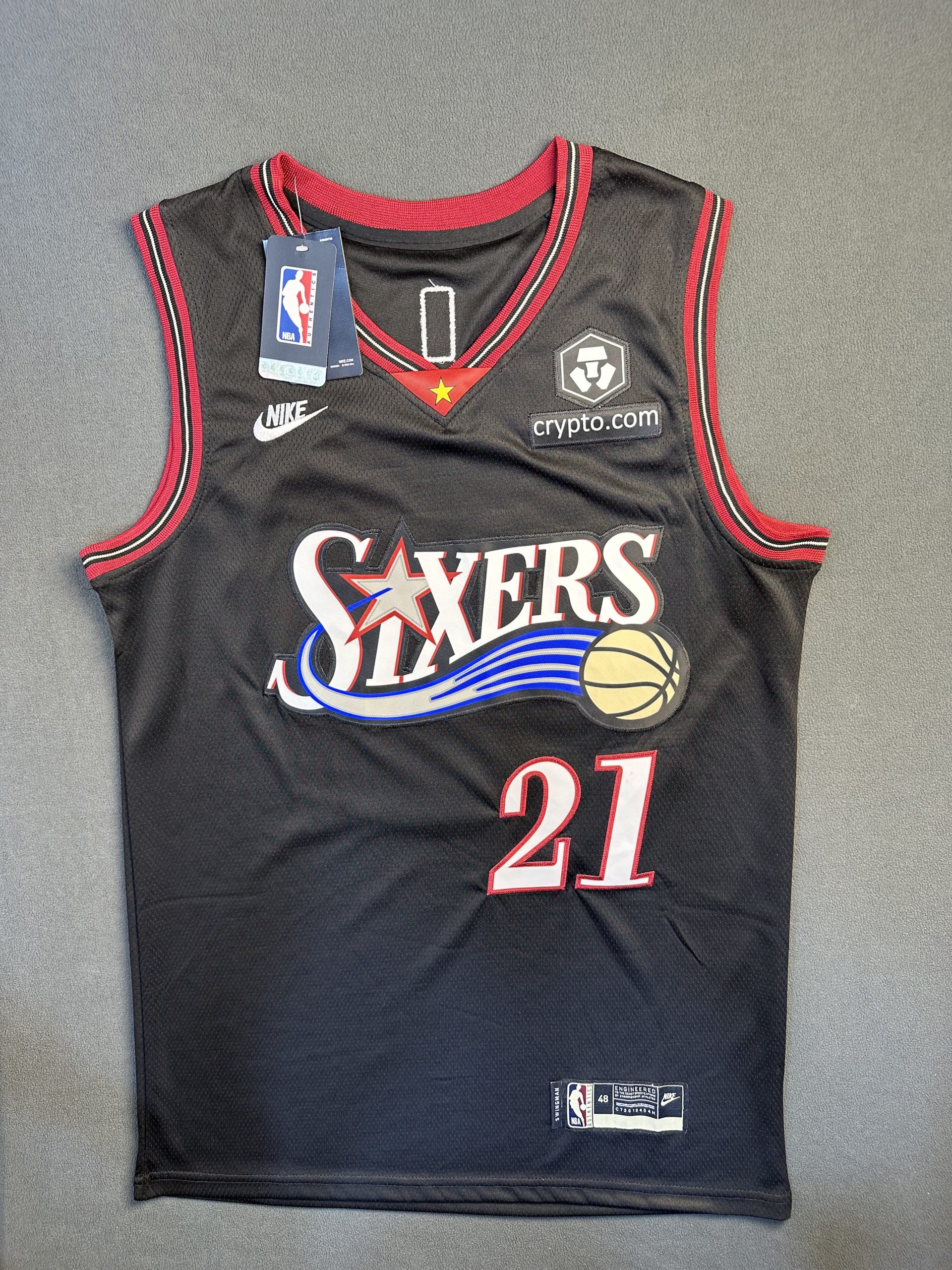 Camiseta Philadelphia 76ers Embiid #21 Nike Negro - Vista frontal