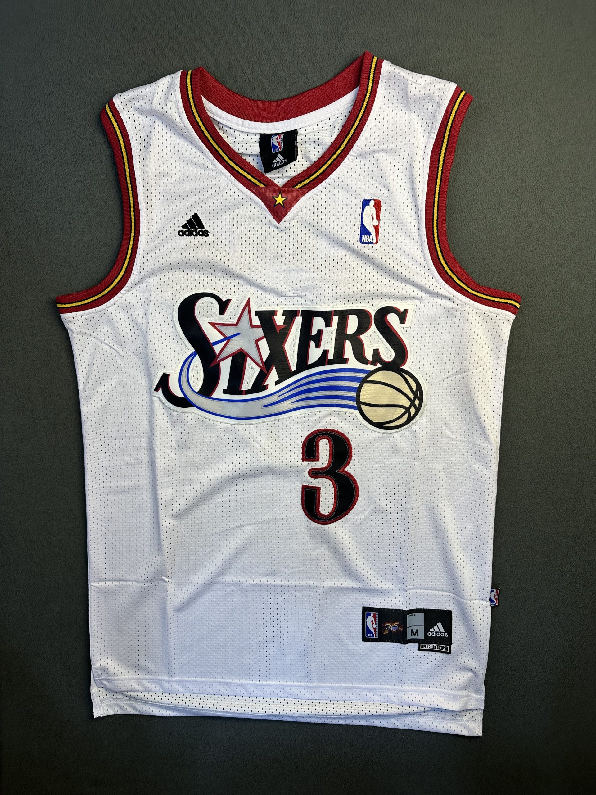 Camiseta Philadelphia 76ers Iverson #3 Adidas Blanco - Vista frontal