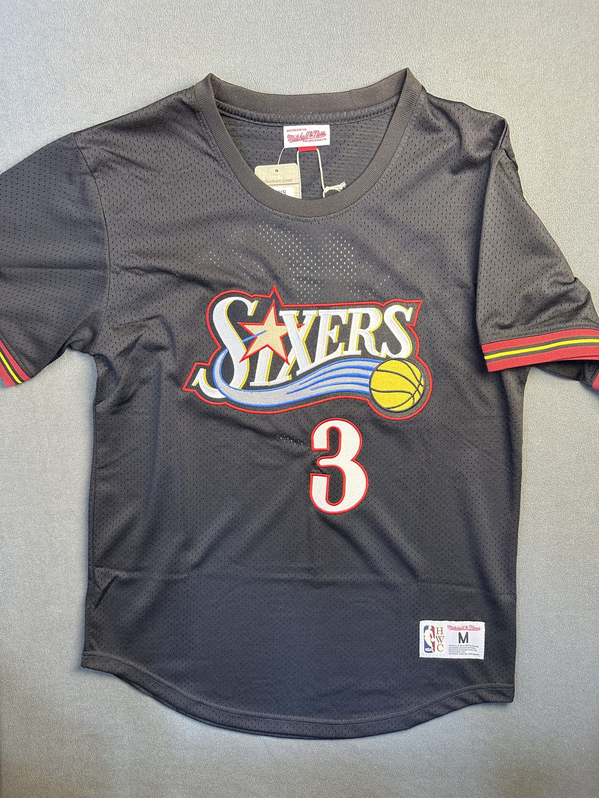 Camiseta Philadelphia 76ers Iverson #3 Mitchell & Ness Negro - Vista frontal