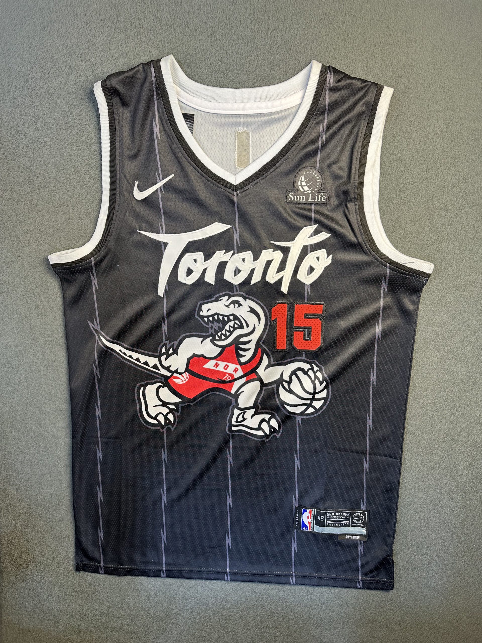 Camiseta Toronto Raptors Carter #15 Nike Negro - Vista frontal