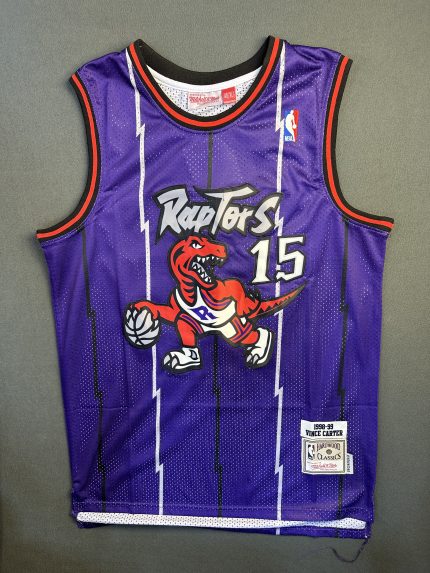 Camiseta Toronto Raptors Vince Carter #15 Mitchell & Ness Morado