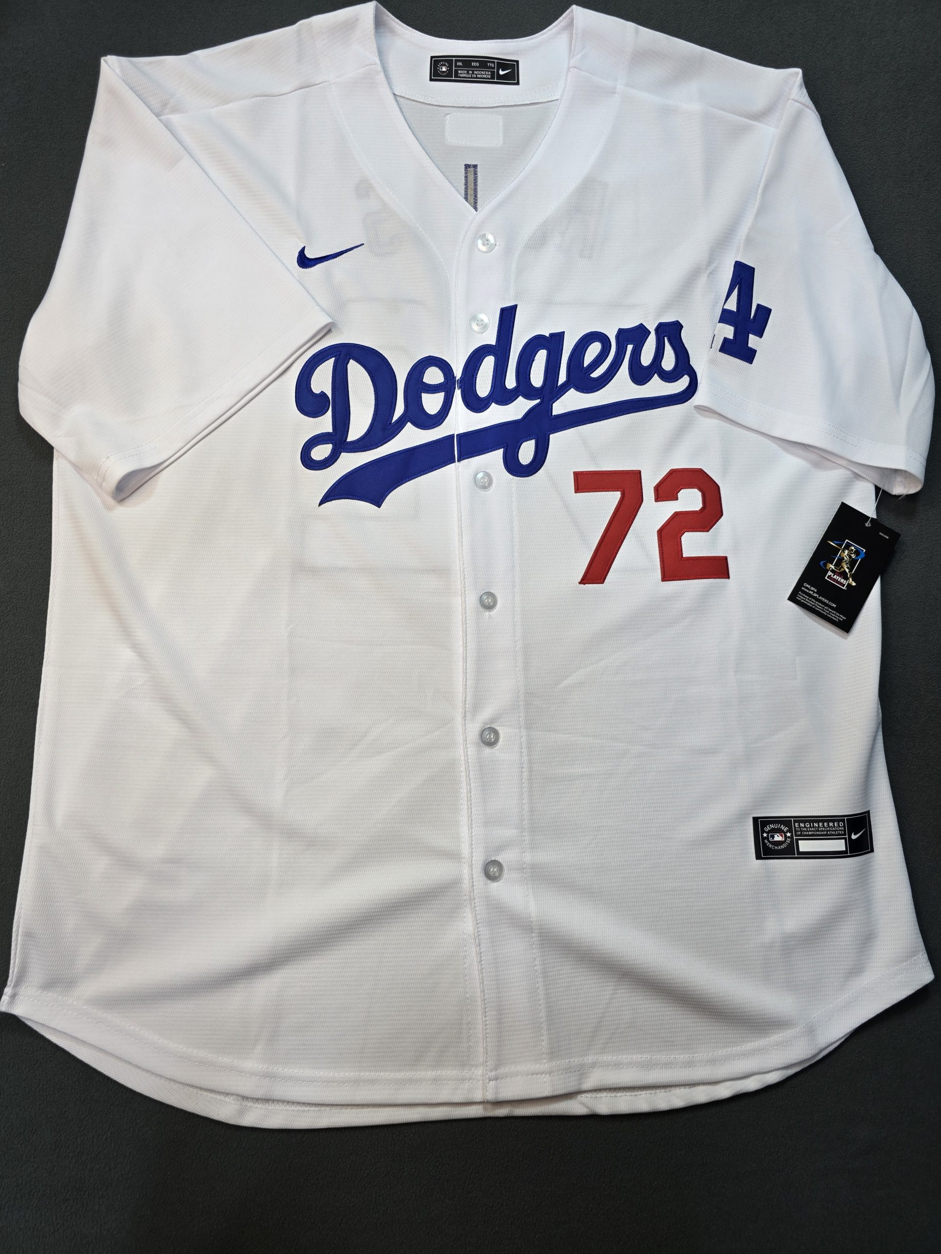 Camiseta Los Angeles Dodgers Rojas #72 Nike Blanco - Vista frontal