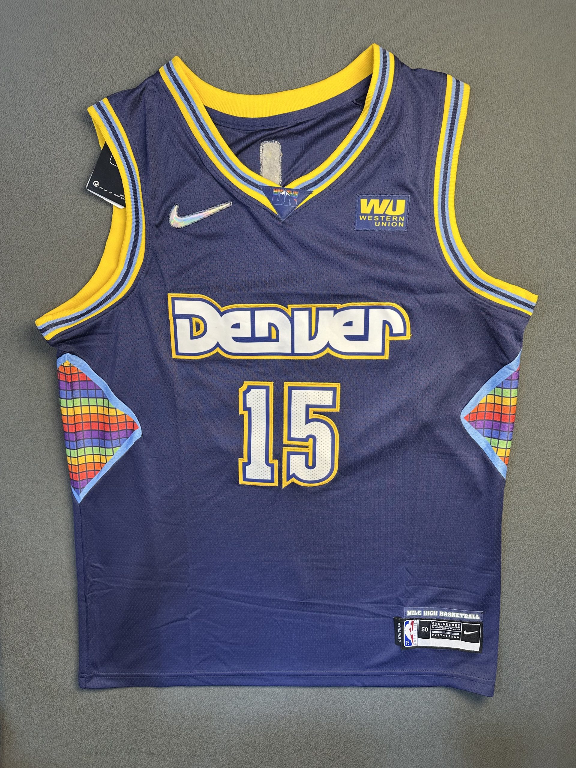 Camiseta Denver Nuggets Jokic #15 Nike Azul - Vista frontal