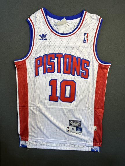 Camiseta Detroit Pistons Dennis Rodman #10 Adidas Blanco