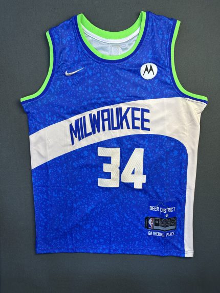 Camiseta Milwaukee Bucks Antetokounmpo #34 Nike Azul