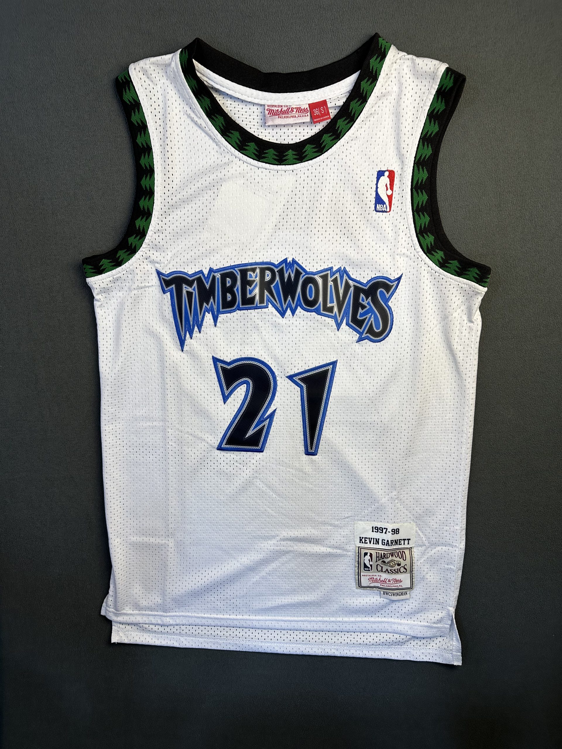 Camiseta Minnesota Timberwolves Kevin Garnett #21 Mitchell & Ness Blanco - Vista frontal