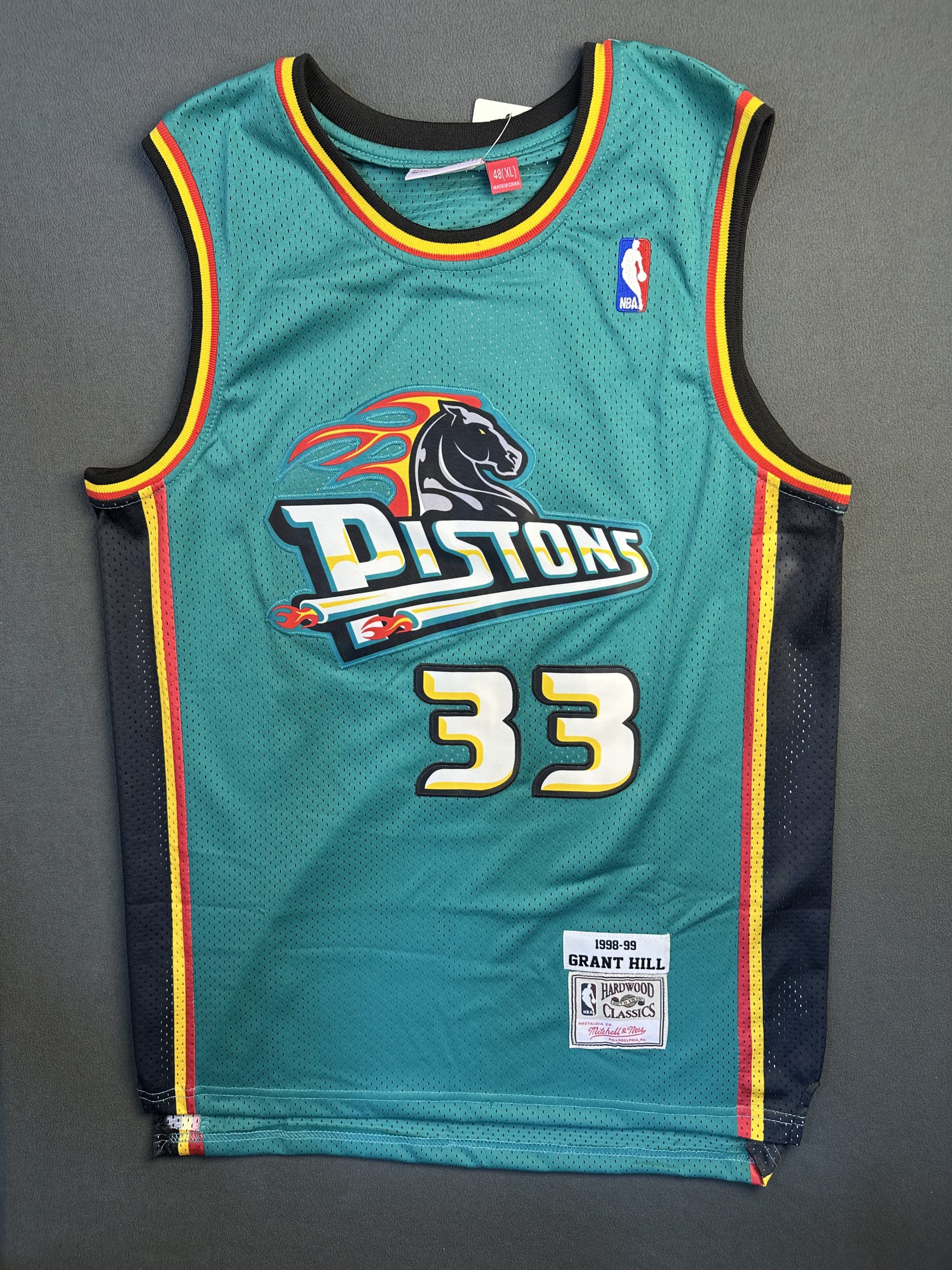 Camiseta Pistons Grant Hill #33 Mitchell & Ness Verde - Vista frontal